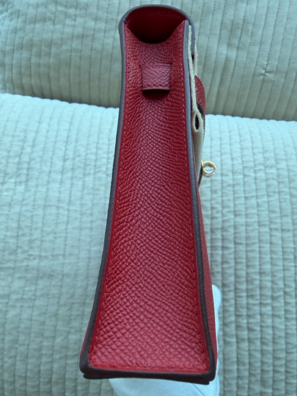 Hermès mini Kelly Elan Red Epsom Gold Hardware Clutch Crossbody Full Set New - Picture 17 of 17